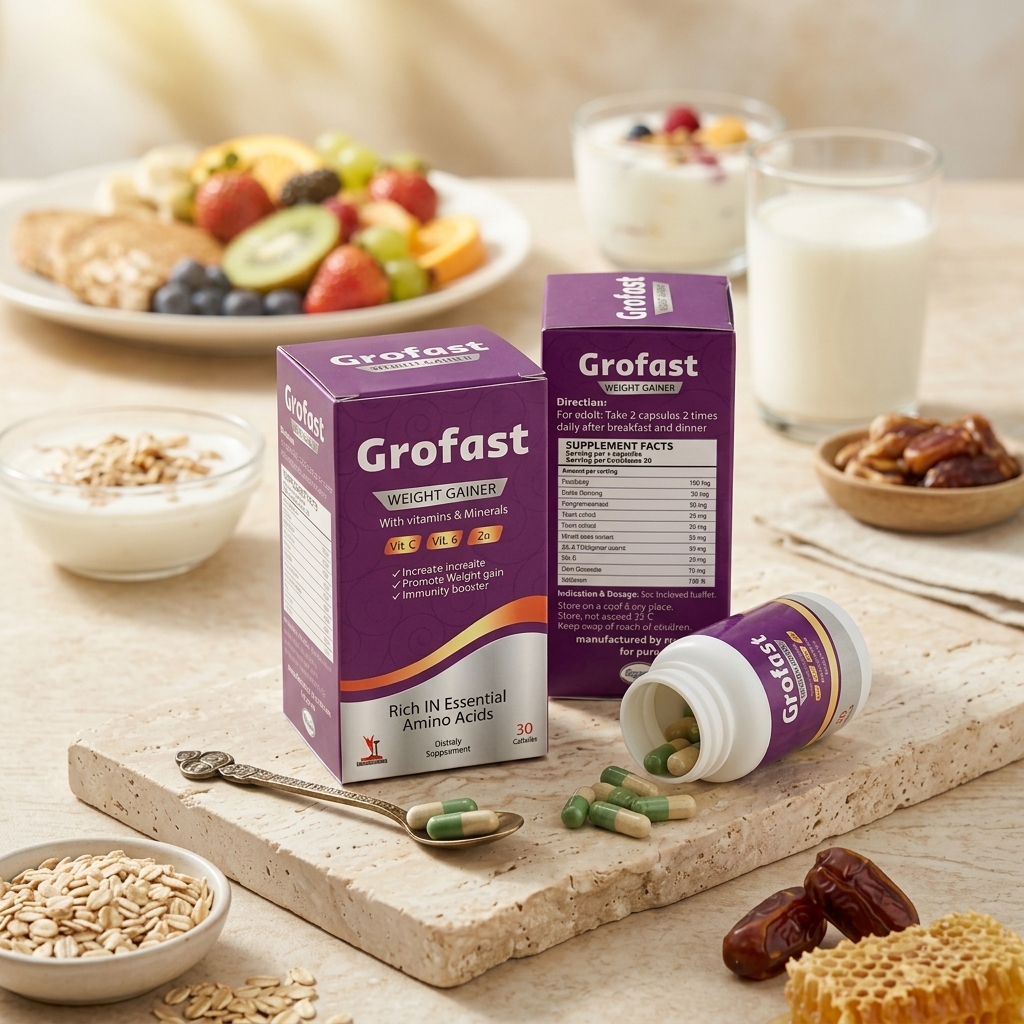 كبسولات جروفاست Grofast Weight Gainer من PURE COSMO لفتح الشهية وزيادة الوزن